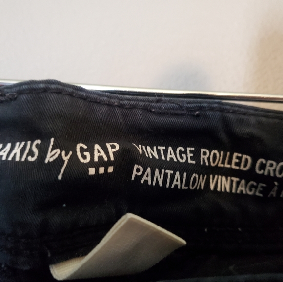 GAP Faded Black Khakis Vintage Rolled Crop Pants - Size 0R - Picture 2 of 13